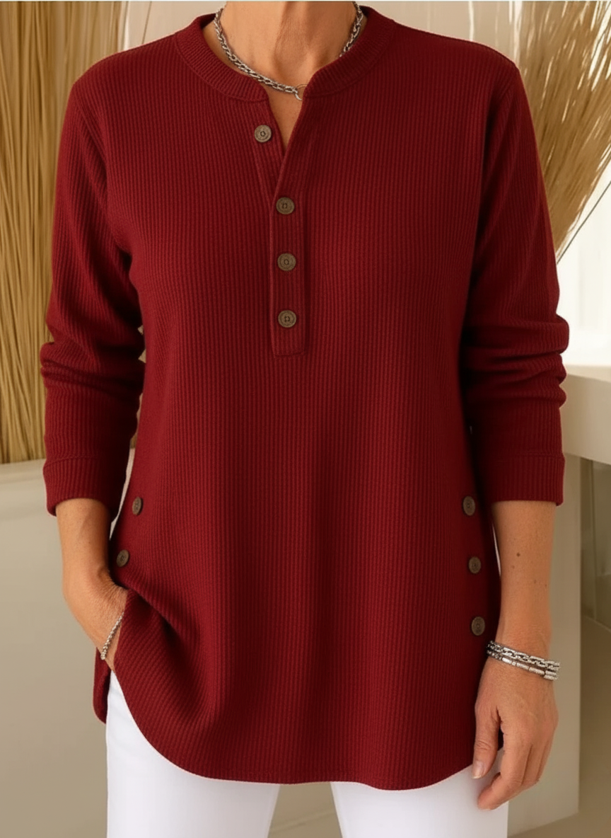 LYRIA™ | LANGERMET ENSFARGET STRIKKEPULLOVER