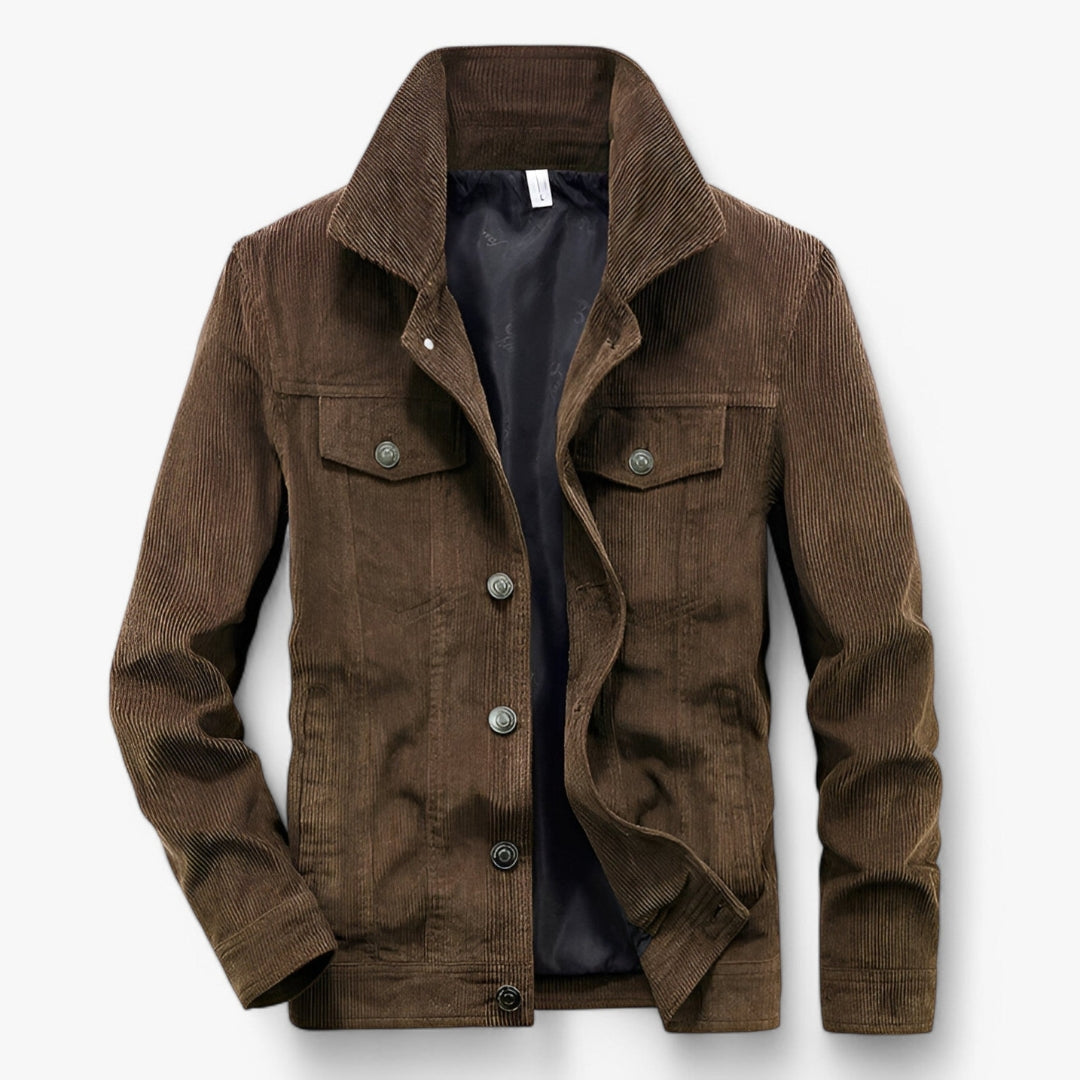 Veste classique en velours côtelé à boutons