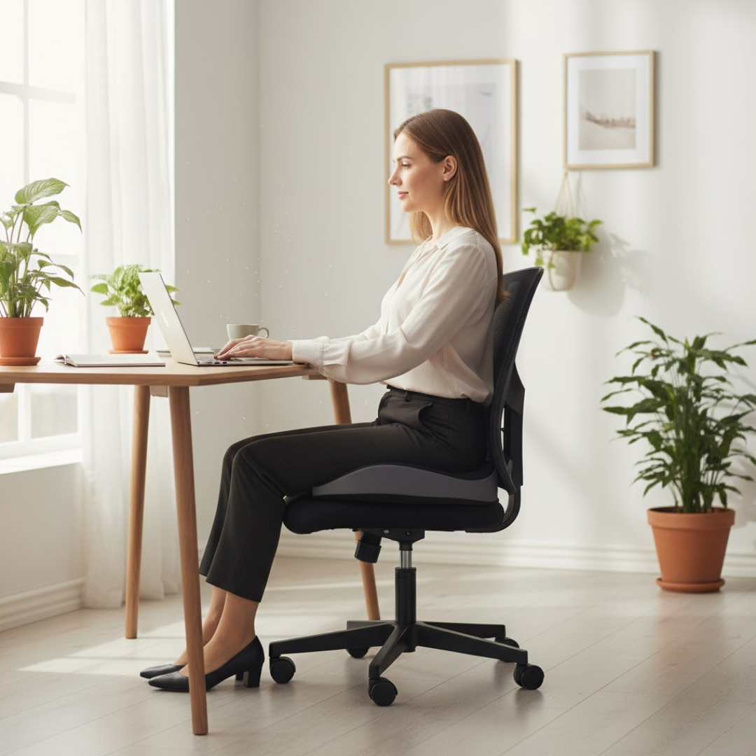 Ergonomisch Zitkussen Memory Foam Ademend Antislip Wasbaar Hoes Kantoor Auto Rolstoel 44x14cm | Restfield