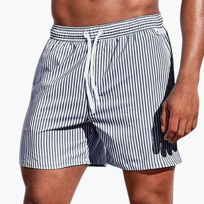 Herre Stribede Boardshorts | Elastisk Talje Badeshorts