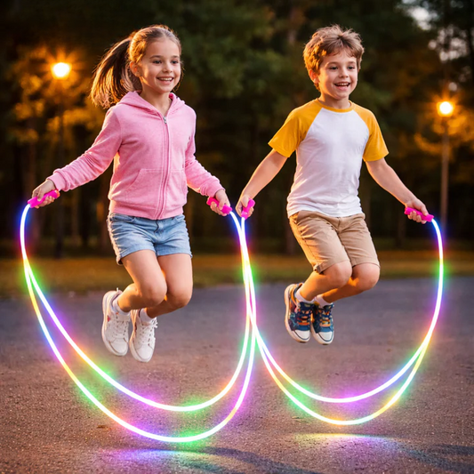 LED-Springseil mit leuchtender Seilbahn – Spaß bei Tag und Nacht