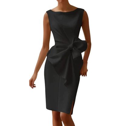 Robe mini sans manches avec nœud sur le côté