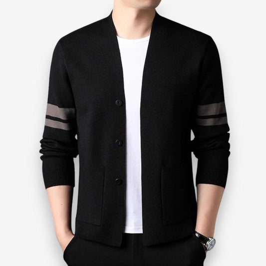 Adrian – Long Sleeve Sweater with Pocket and Button Detail