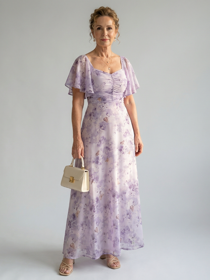 Vaelis | Midi Dress with Flutter Sleeves