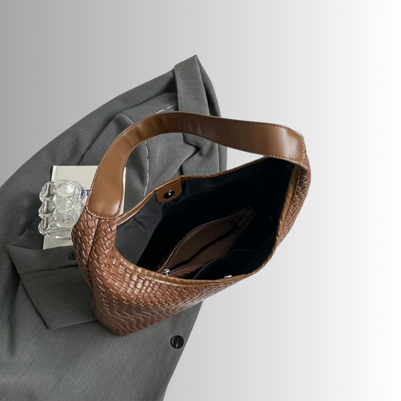 Livia Woven Tote | Vegane Umhängetasche mit Pouch