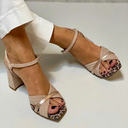 HIGH HEEL SANDALS WITH CROSS BAND
