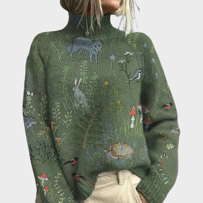 Aimelie - Pulover Elegant cu Guler Înalt