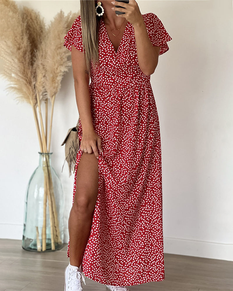 Lucienne | Ditsy Print Wrap Maxi Summer Dress