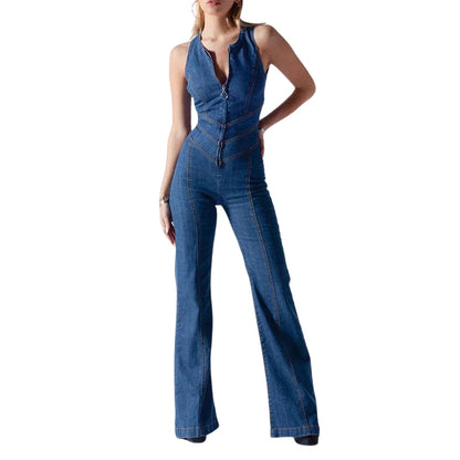 Lyra – Elegante Rugloze Jumpsuit met Hartvormige Uitsnijding
