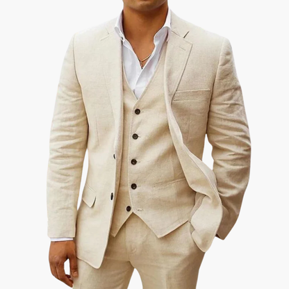 Ensemble Costume Homme 3 Pièces en Lin – Élégant, Léger et Respirant