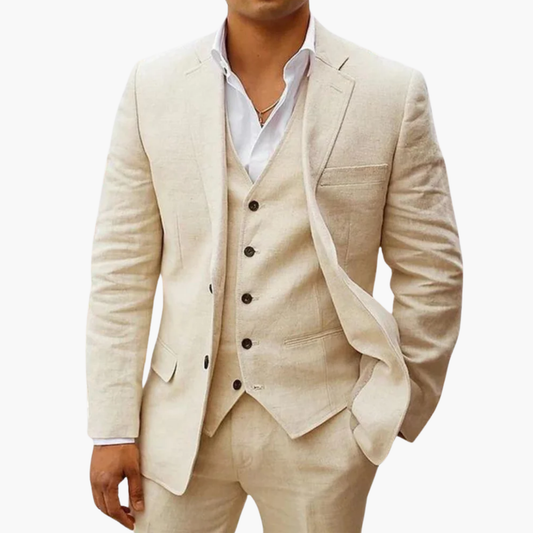 Ensemble Costume Homme 3 Pièces en Lin – Élégant, Léger et Respirant