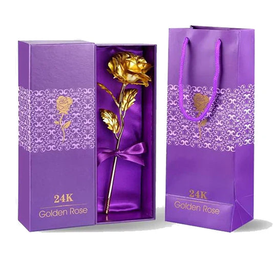 Elegant 24K Gold-Plated Rose in Gift Presentation
