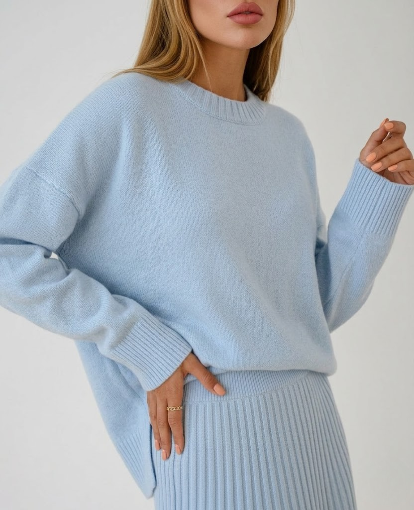 Women's Oversized Crew Neck Wool Jumper
