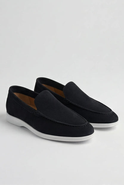 Casual Herre Loafers Slip-On - Sort PU med Ruskindslook - Sort - Loafers - Valmont Wear