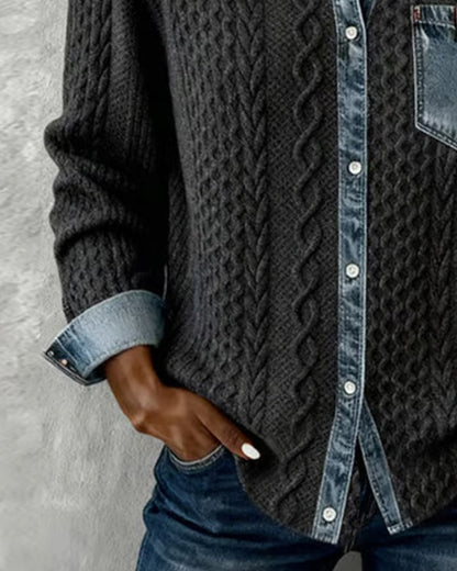 Duval Paris™ | Chemise maille contrastée