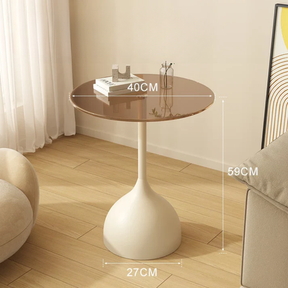 Varellia - Moderne Ronde Glazen Bijzettafel