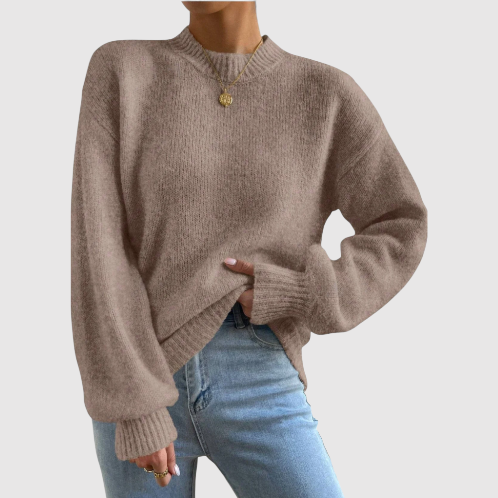 Amelia – Wygodny damski sweter z okrągłym dekoltem