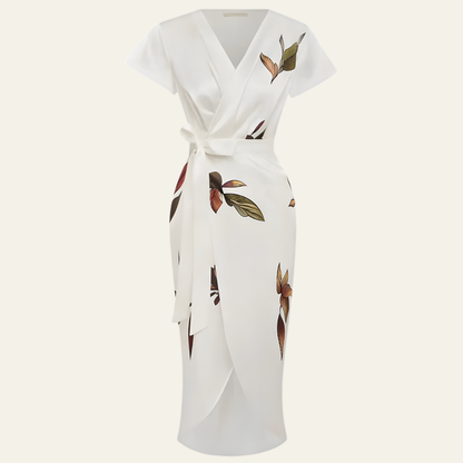 Valeria | Elegant omslagskjole med botanisk print