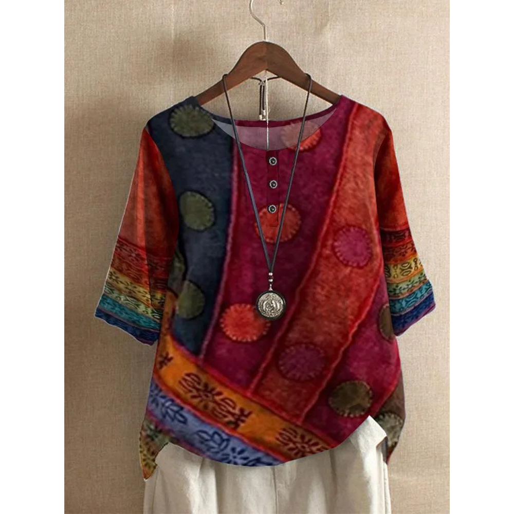 Valerie - Multicolored Boho Top