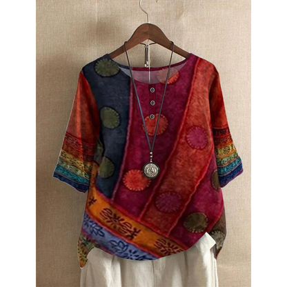 Valerie - Multicolored Boho Top