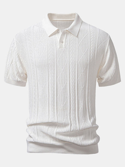 Henson - Polo In Maglia Jacquard Geometrica e Pantaloni Vestibilità Aderente