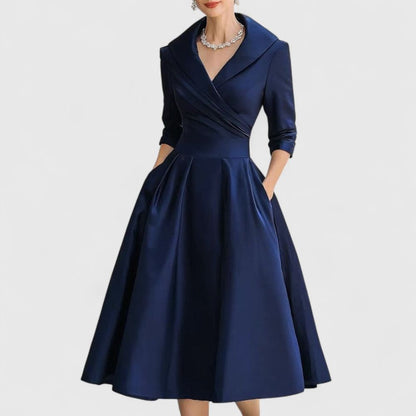 Zoé - Robe midi élégante avec décolleté en portefeuille