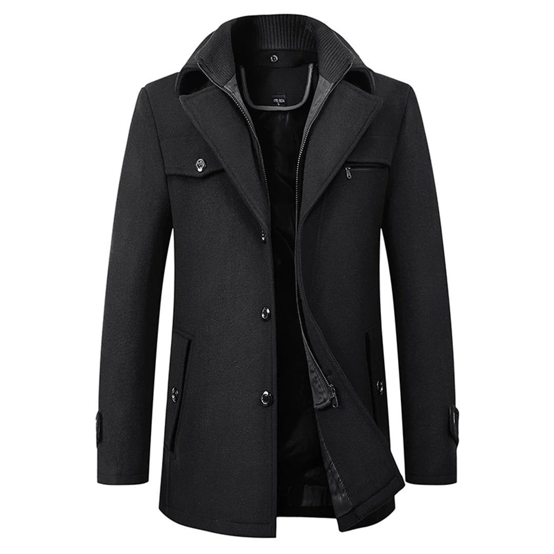 Abrigo Bomber de Mezcla de Lana para Hombre | Chaqueta Formal Cálida de Invierno
