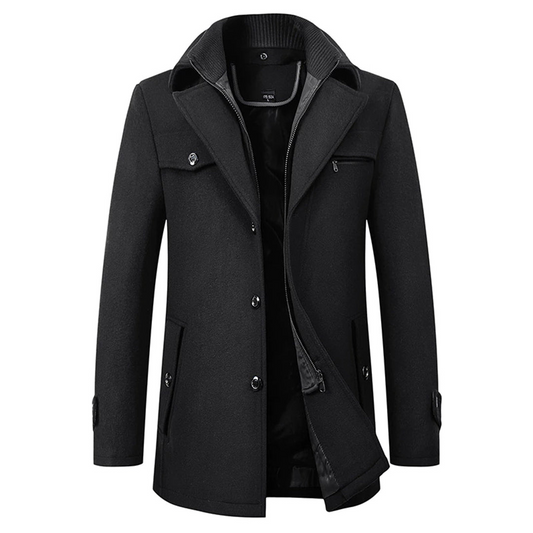 Abrigo Bomber de Mezcla de Lana para Hombre | Chaqueta Formal Cálida de Invierno