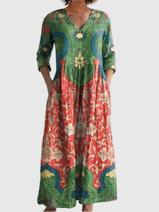 Elyressa™ | Abito Maxi Floreale Vintage