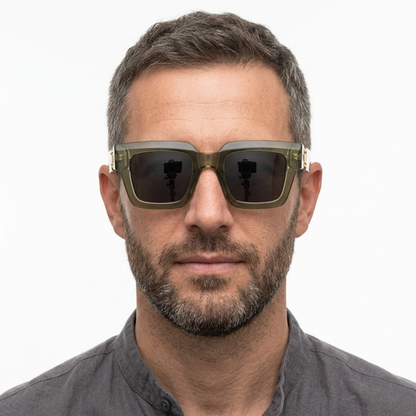 Lunettes de soleil carrées rétro avec verres photochromiques et protection UV400