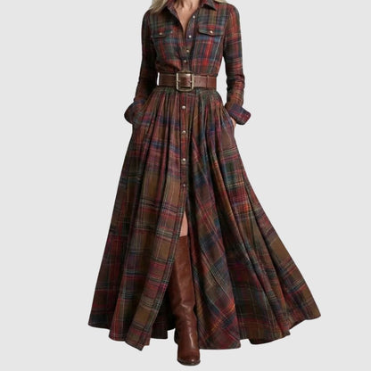 Zoé - Robe chemise maxi avec ceinture