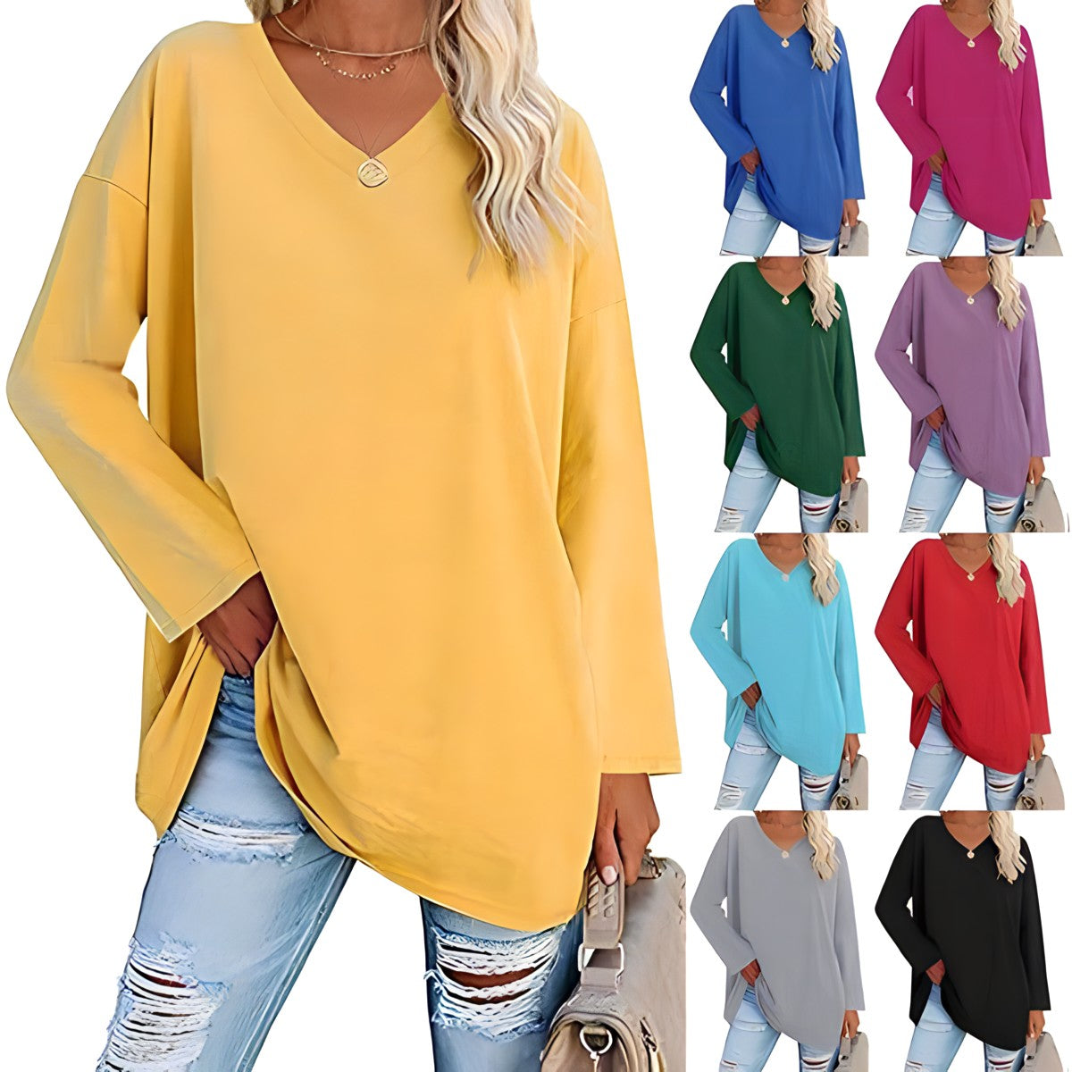 Rosalba™ Comfortable blouse with a neckline