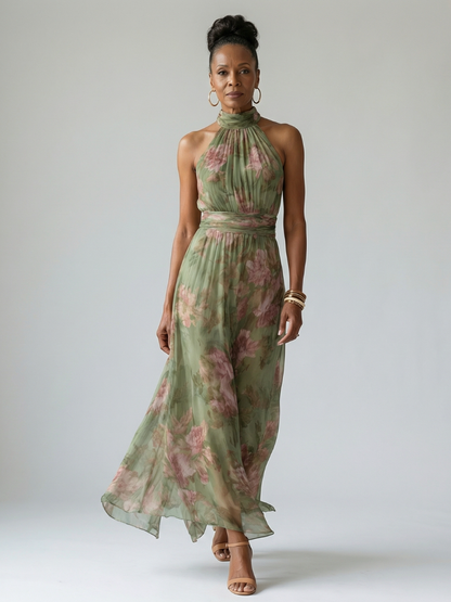 Mirelle | Midi-kjole med halterneck