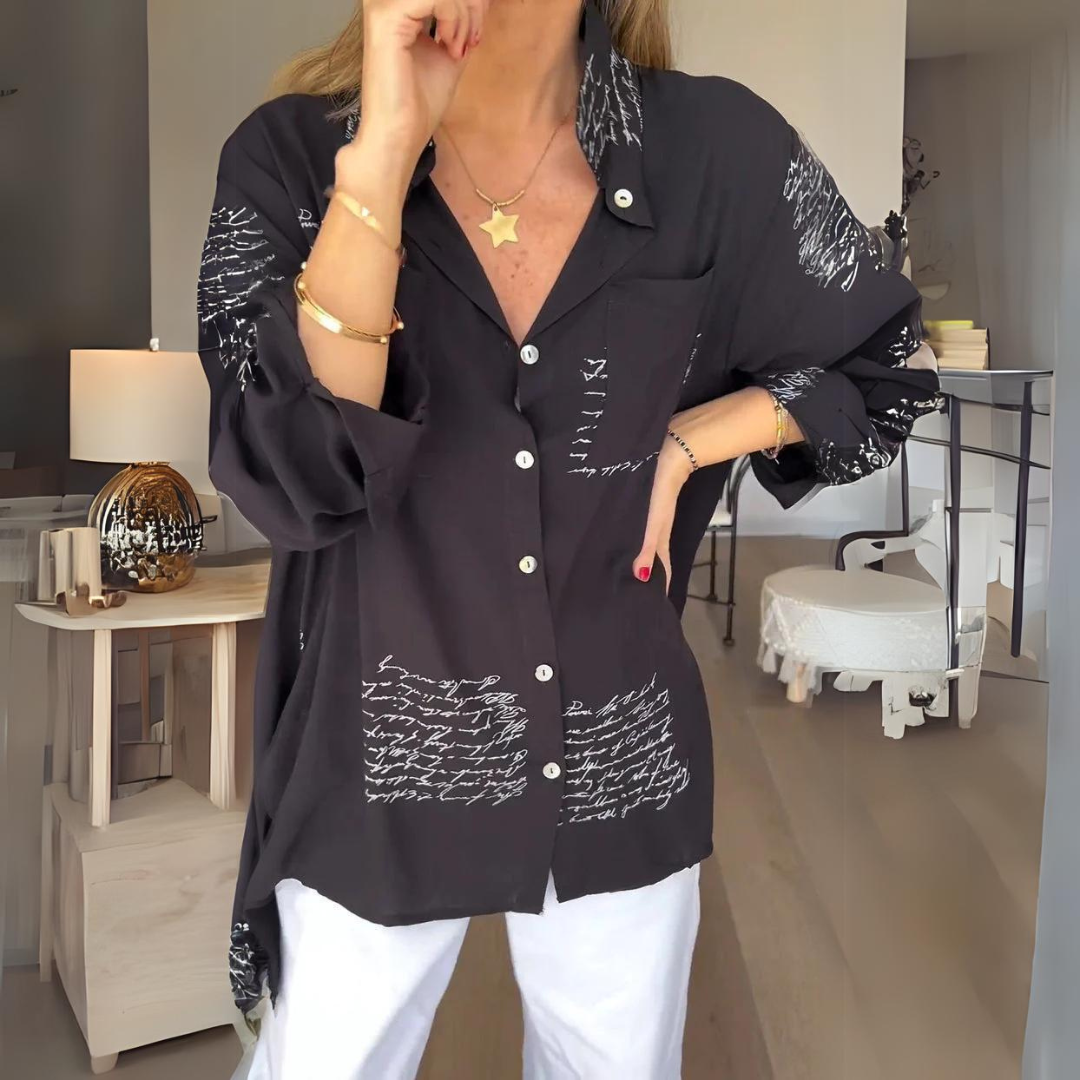 Handwritten Button-Up Shirt