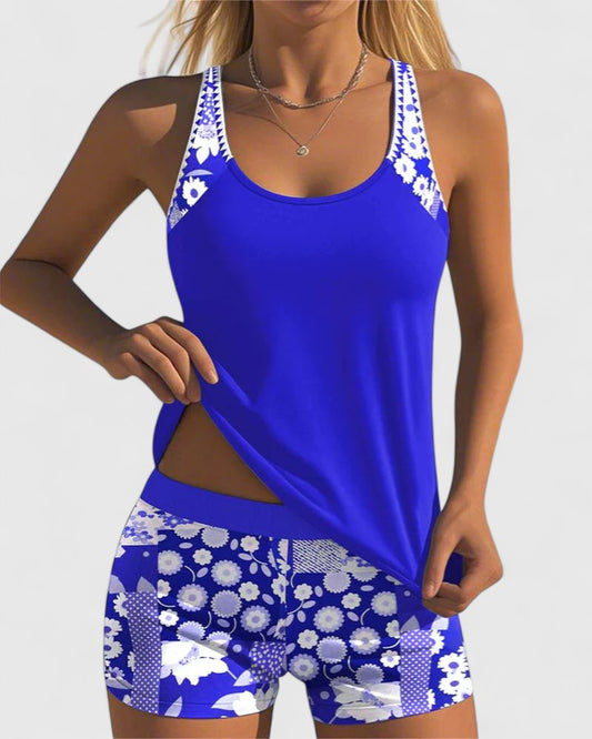 Women's Floral Print Tankini Swimsuit