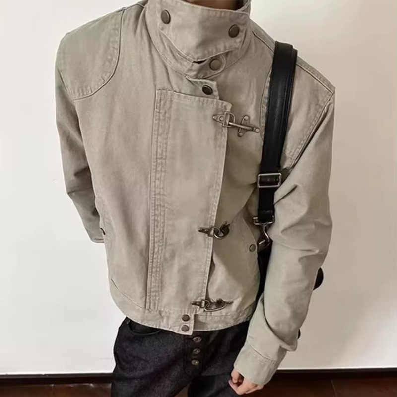 Mason - Long Sleeve Buckle Jacket with Side Pockets