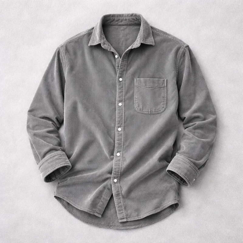 DUVAL PARIS™ | CHEMISE CLASSIQUE EN VELOURS CÔTELÉ POUR HOMME