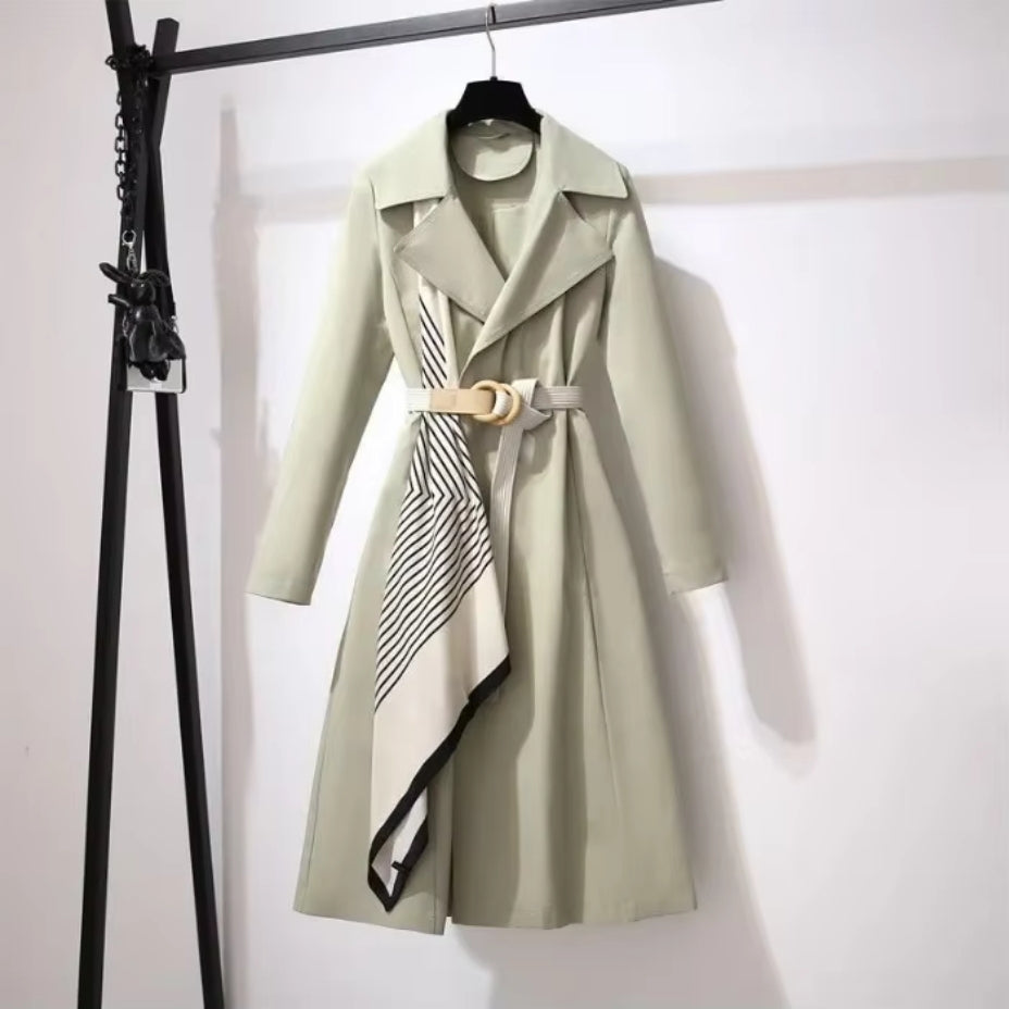 Kalina – Double Breasted Belted Coat with Lapel Collar