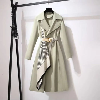 Kalina – Double Breasted Belted Coat with Lapel Collar