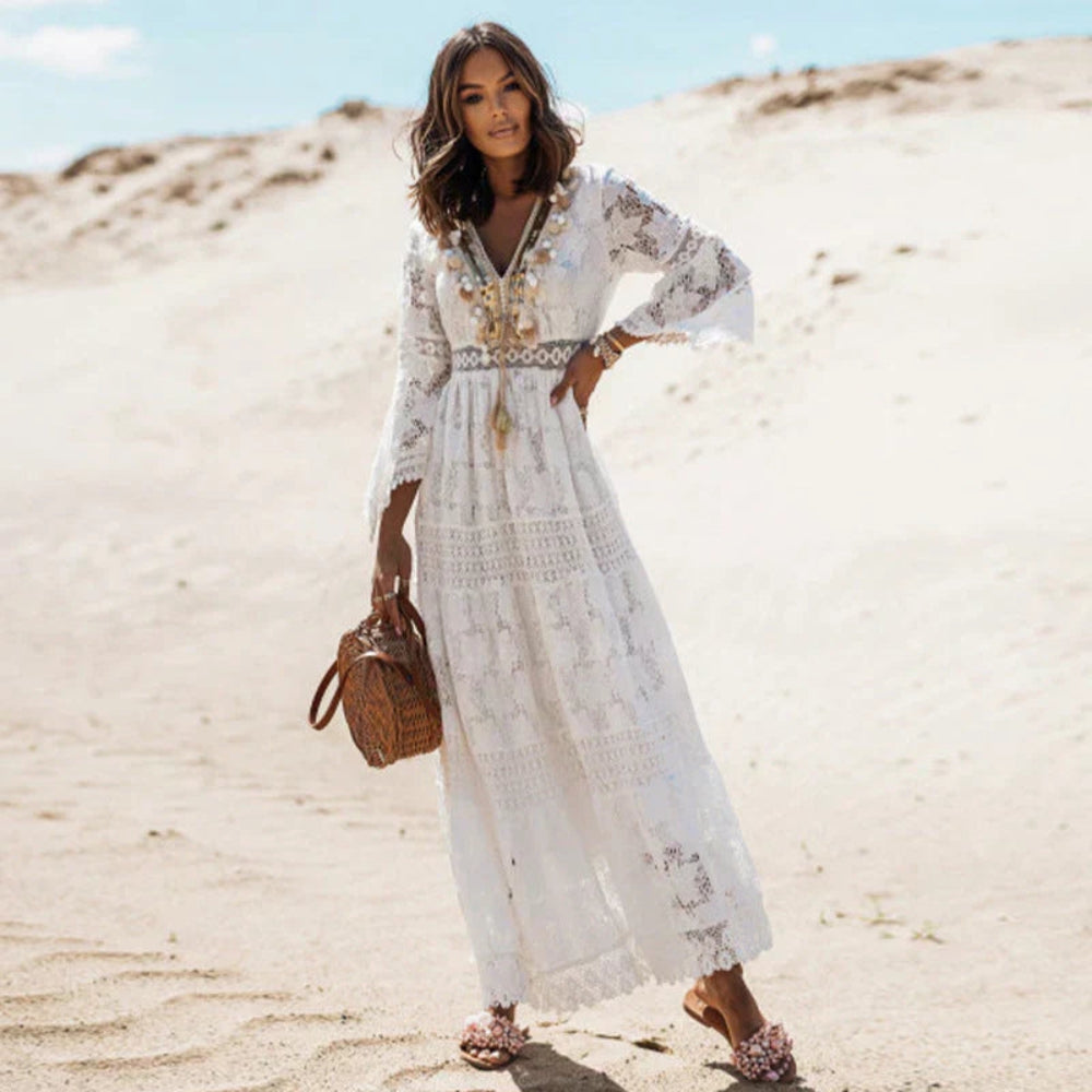 Robe décontractée femme en polyester fluide