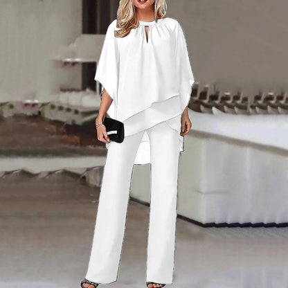 Claire – Ensemble 2 pièces avec haut à volants et pantalon large