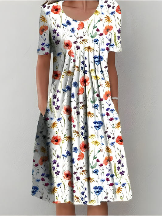 Lefèvre™ Pleated Floral Dress