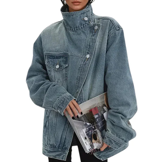 Cleo - Veste urbaine asymétrique à boutons