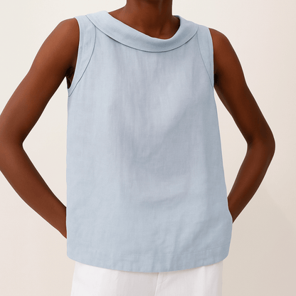 Emmeline - Sleeveless Round Neck Blouse