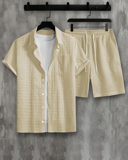 Theo – Stijlvolle tweedelige set met overhemd met korte mouwen en relaxte shorts