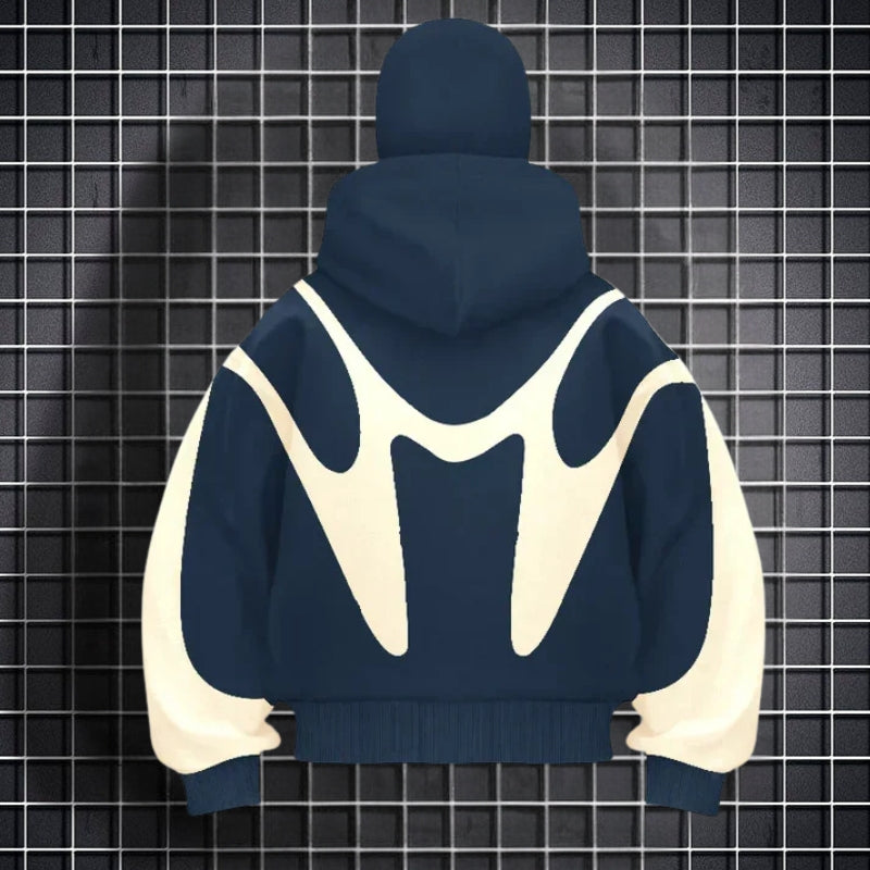 Lennon – Loose Fit Printed Hoodie With Long Sleeve And Zipper