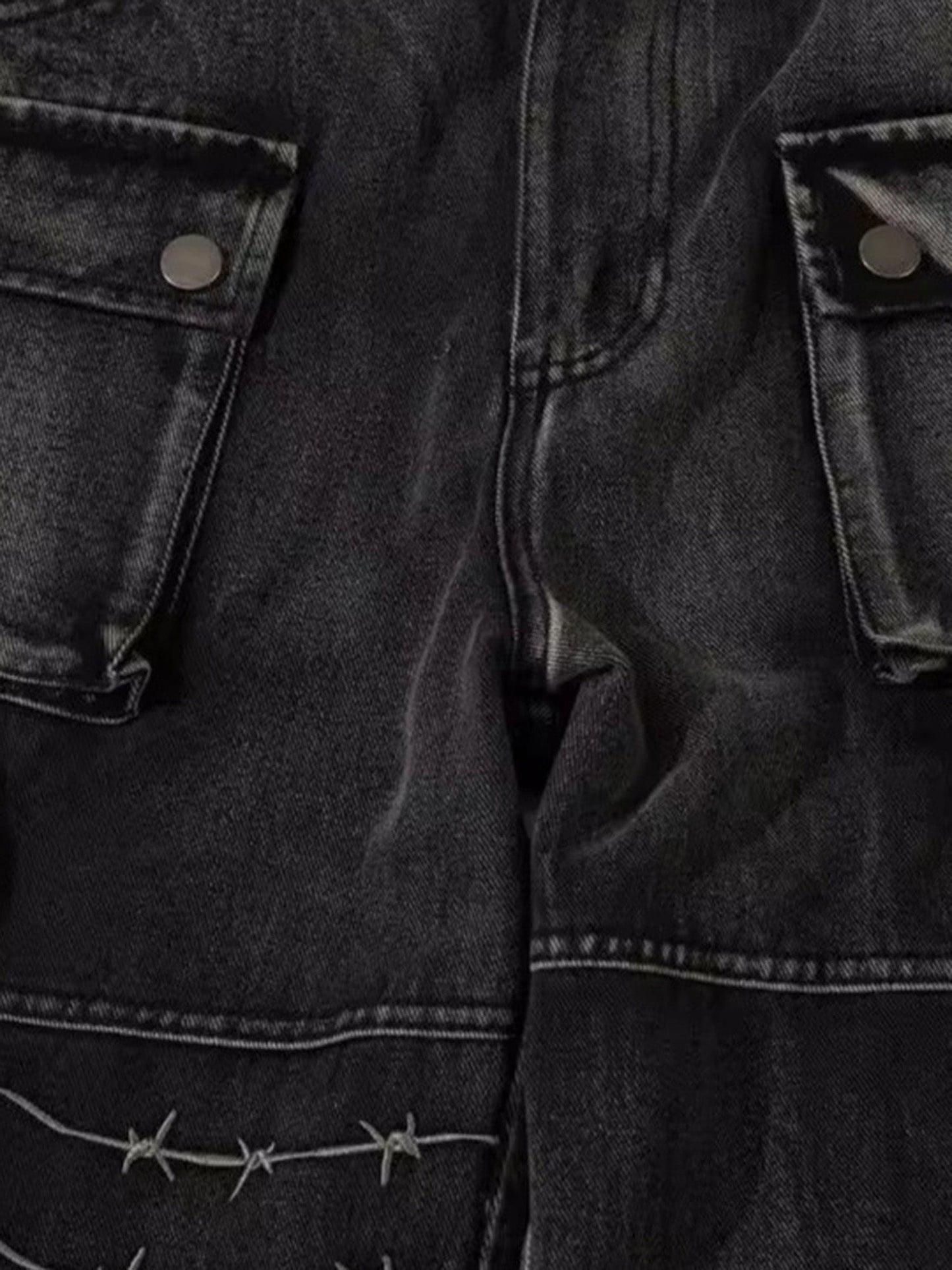 Embroidered Hip-Hop Street Style Jeans