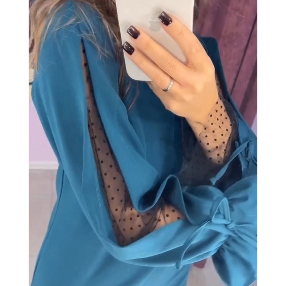 Elamie | Elegantes Minikleid mit Mesh-Ärmeln