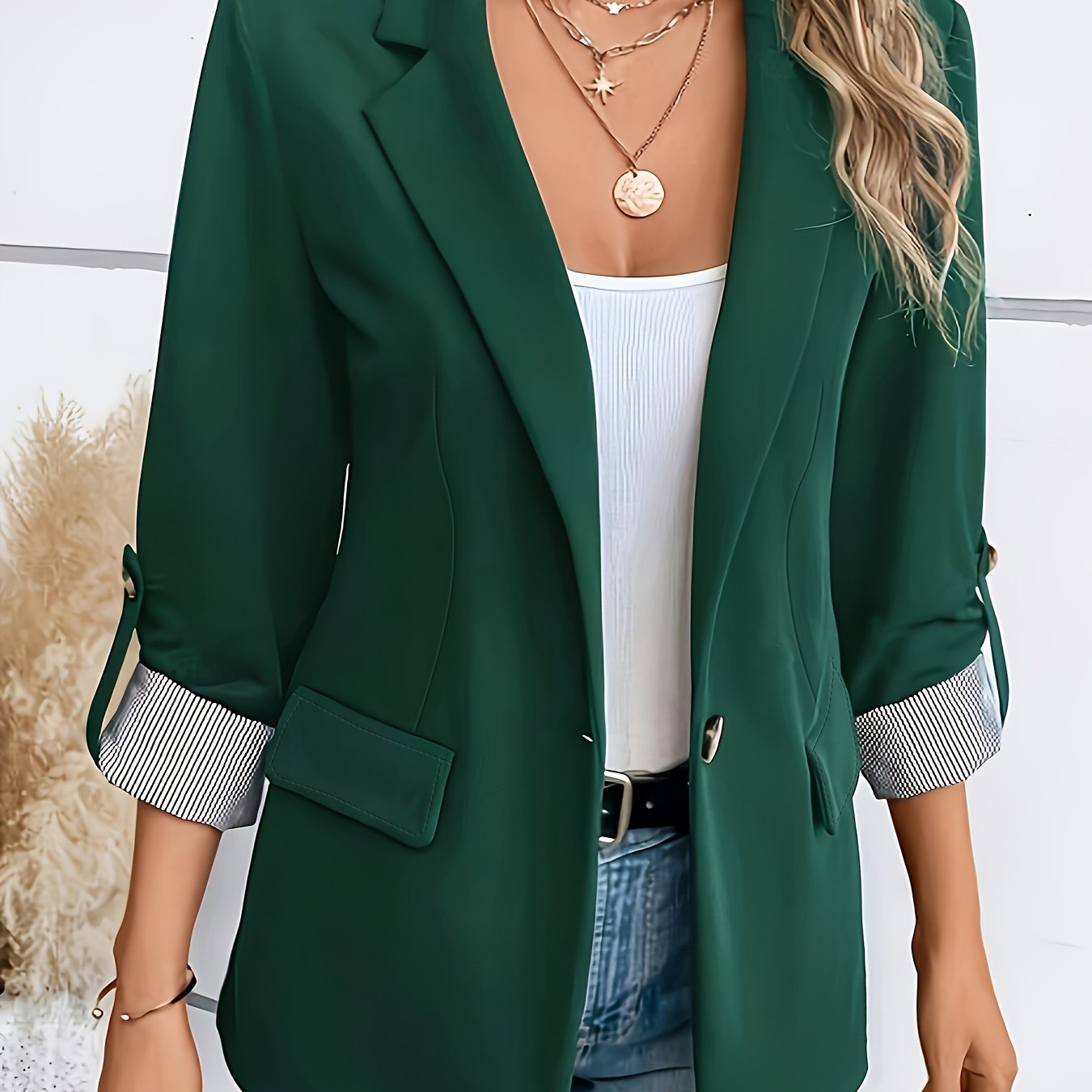 Chief - Roll-Sleeve Open Blazer