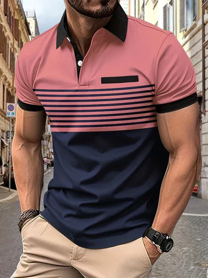 Gestreiftes Sommer-Polohemd für Herren – Damian